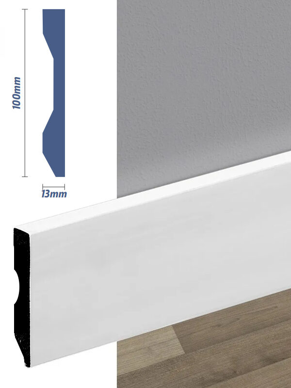 Zocalo PVC Waterproof SL101 Cuadrado 2.40 ml - 13mm x 100mm