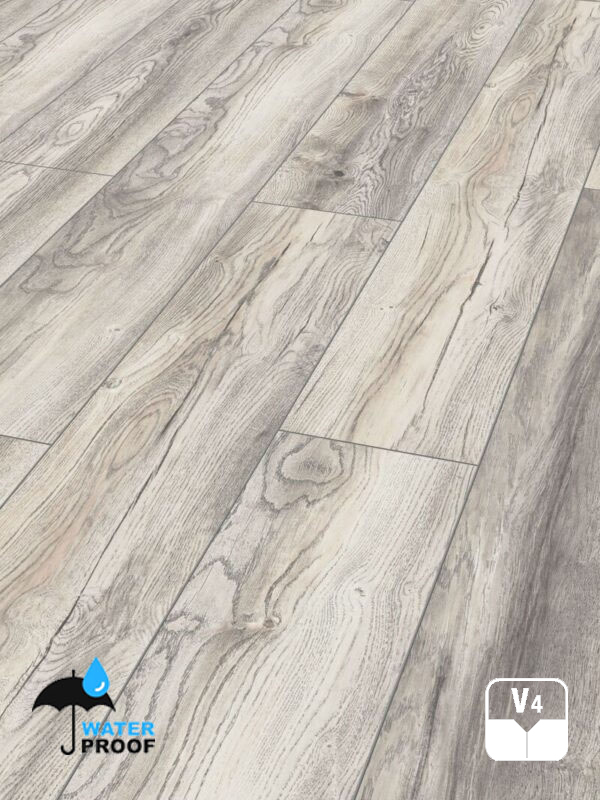 Piso Flotante Waterproof - Kronotex ROOMS 12mm/AC5 - R1215 - Oak White
