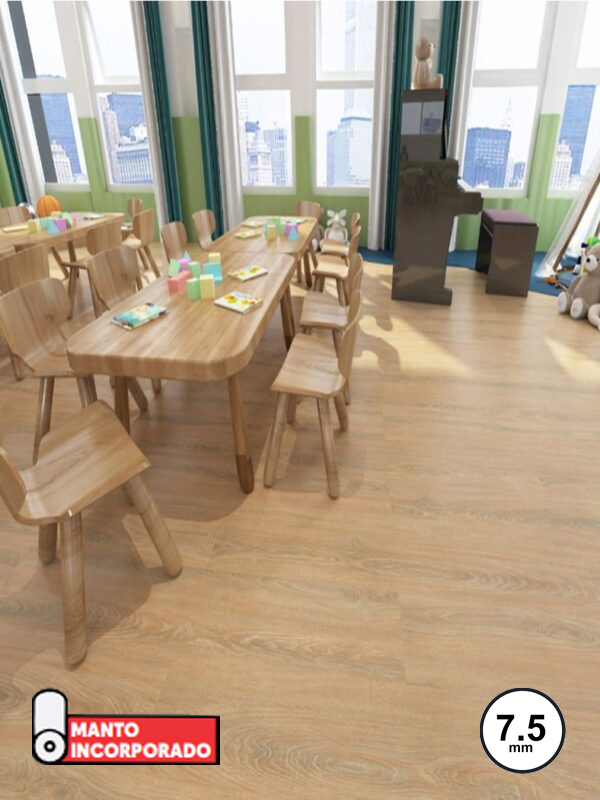 Piso Flotante Vinilico - Aqua Blue SPC ROBUSTO 7.5mm/0.5 - Roble California