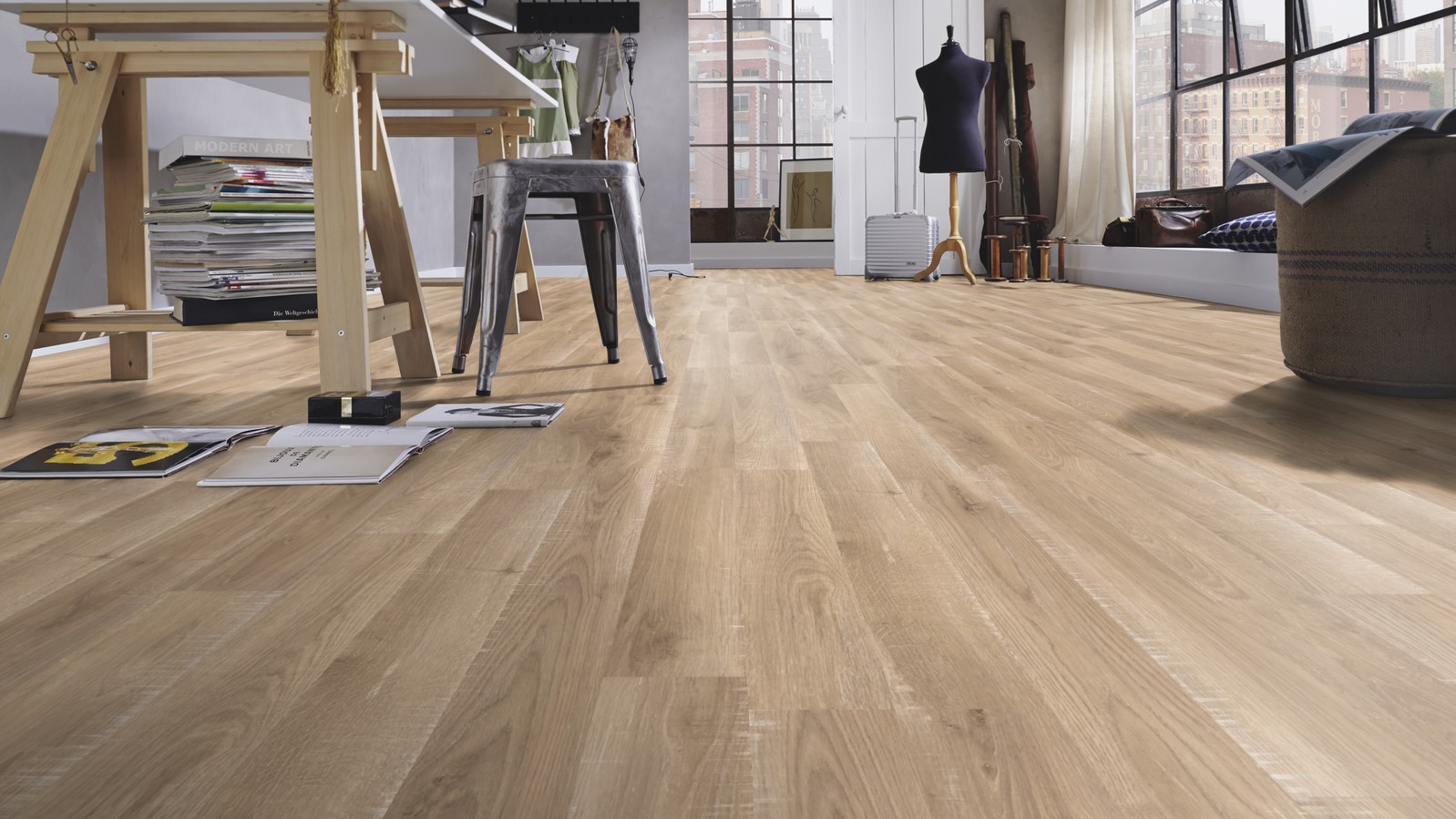 Piso Flotante Kronotex Dynamic - 8mm AC4 - ROBLE CUTTER - D2450 - Imagen 8