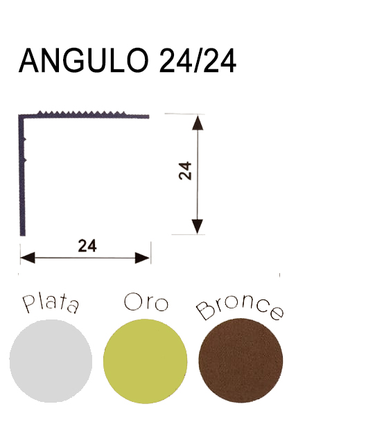 Terminaciones Aluminio Angulo 24/24 x 2.70ml