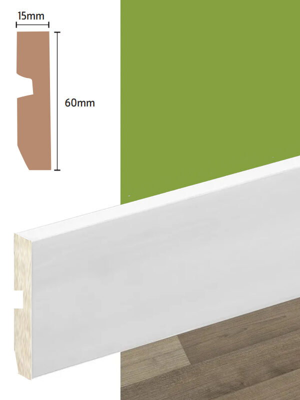 Zócalo MDF Foliado KALON Blanco 60mm x 2.75ml