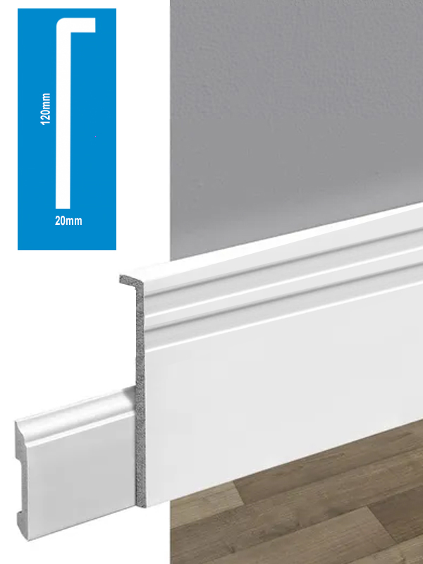 Tapa Zocalo PVC N04 - 12cm 2.9mts